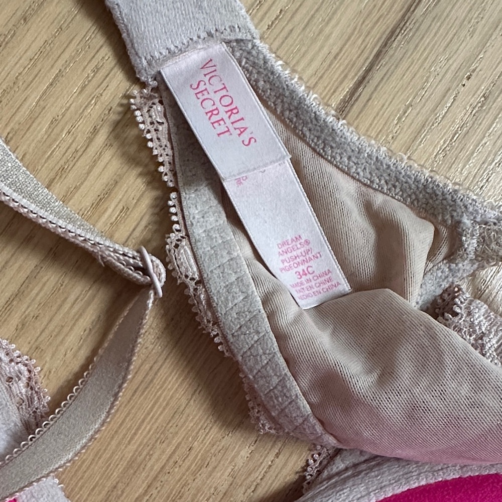 Victoria's Secret Hot Pink and Cream Lace Bra - Picture 4 of 5